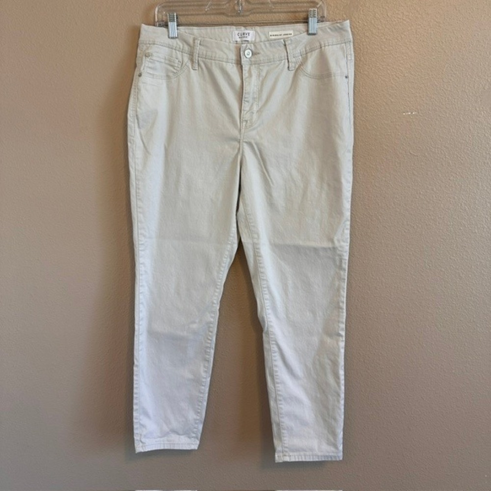 Curve Appeal Women's Light Gray Minimalist Legging Ankle Pants 14/32 Stretch